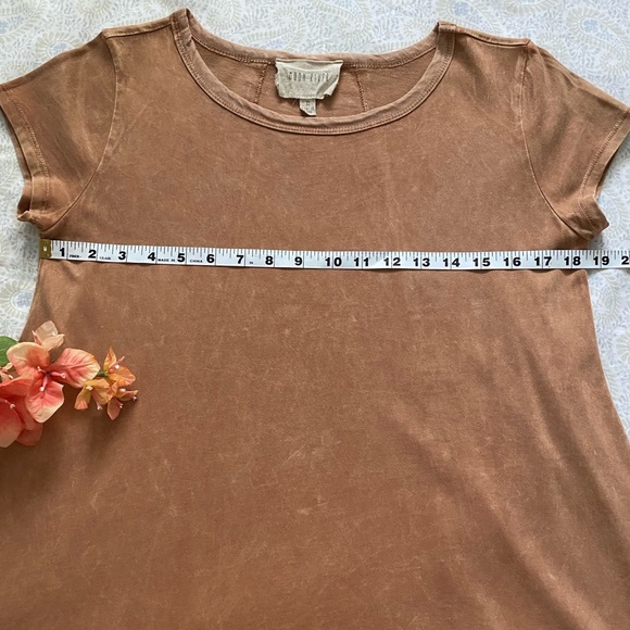 Moon River chic lagenlook 100% cotton jersey marble wash top, terra cotta - Picture 6 of 10